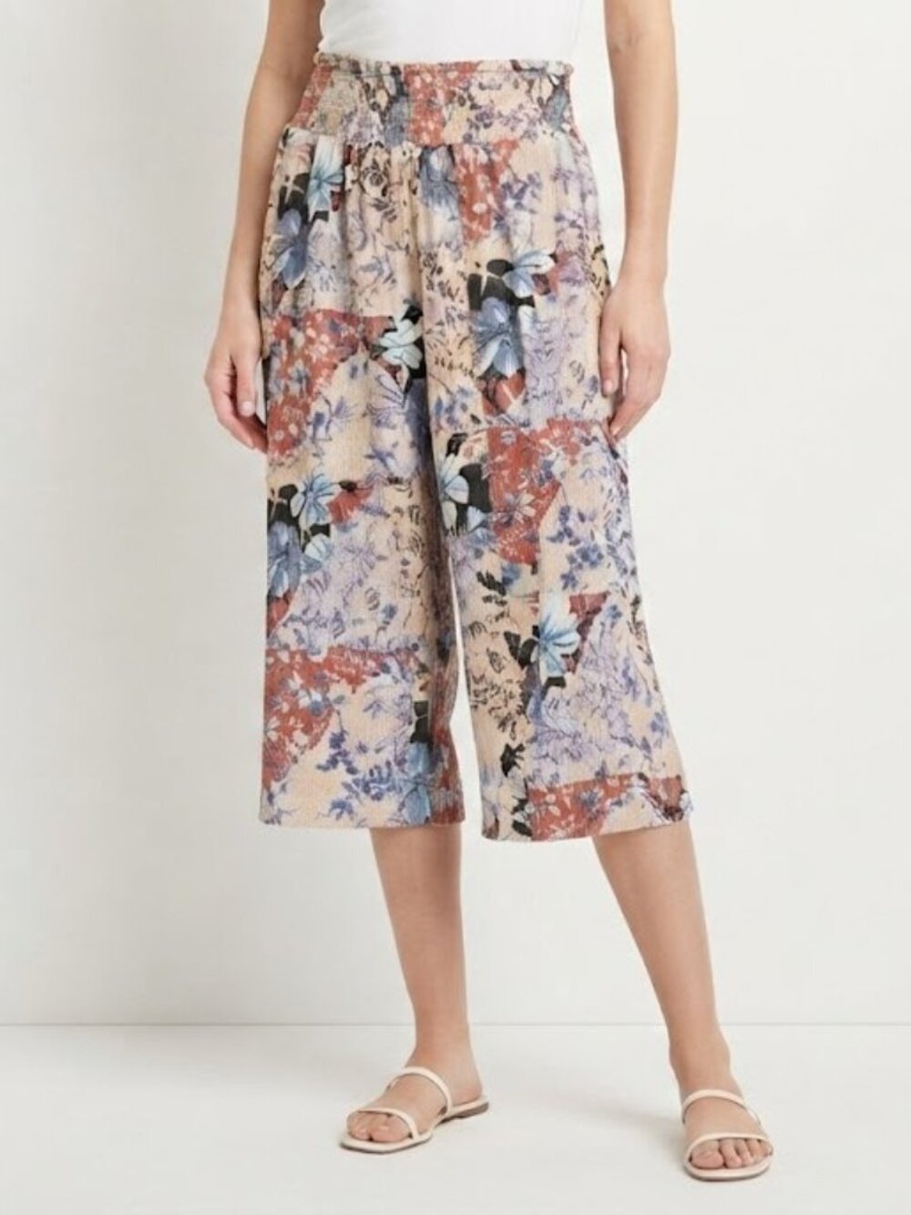 Pastel Floral Patchwork Capris
